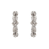 Crossed band earrings with crystals Diana - White - Sodini Bijoux