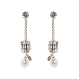 Chain and pearl earrings Diana - White - Sodini Bijoux