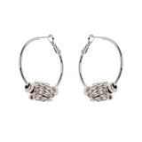 Hoop and charm earrings Diana - White - Sodini Bijoux