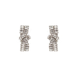 Crossed band earrings Diana - White - Sodini Bijoux