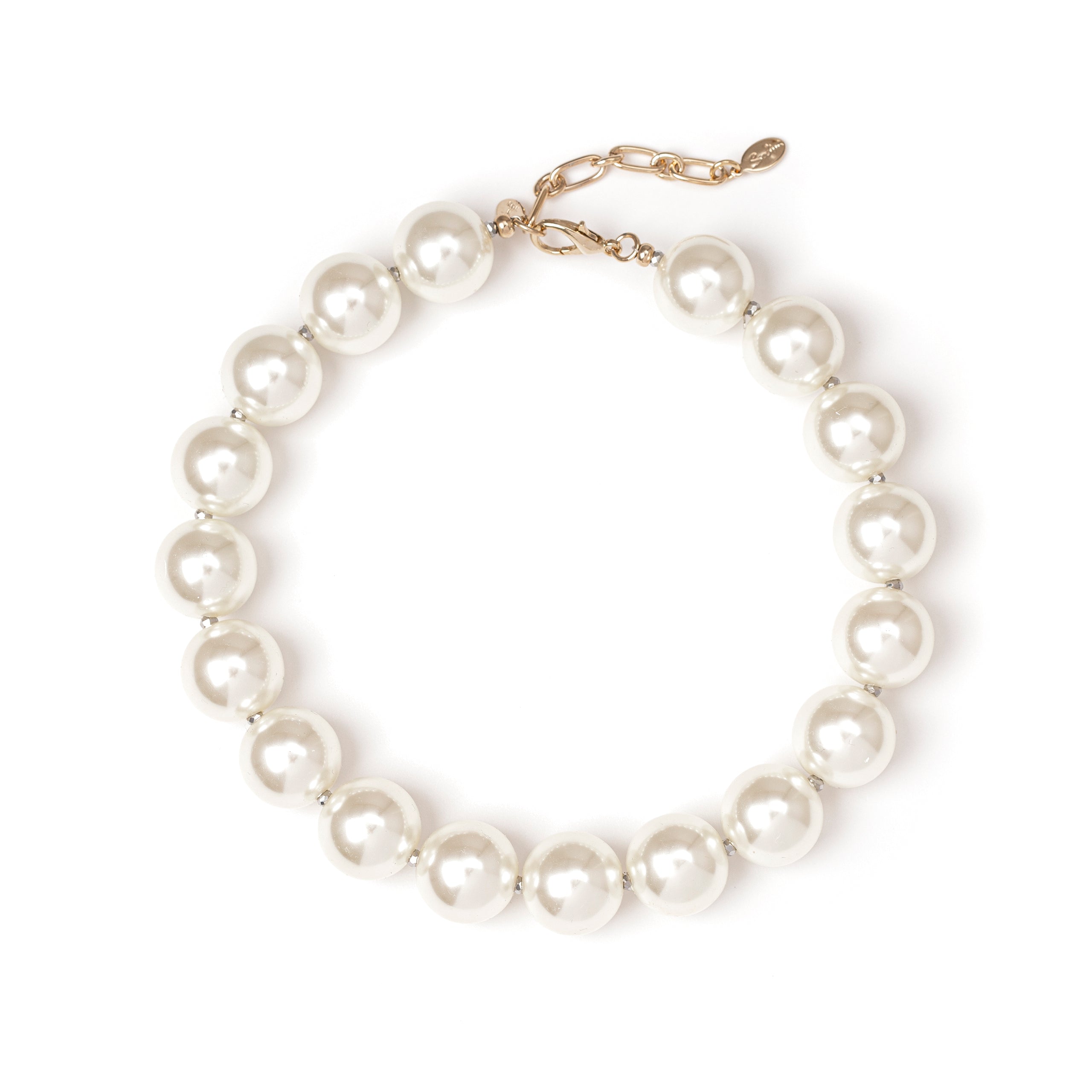 Collana corta maxi boules Kelly - Bianco - Sodini Bijoux