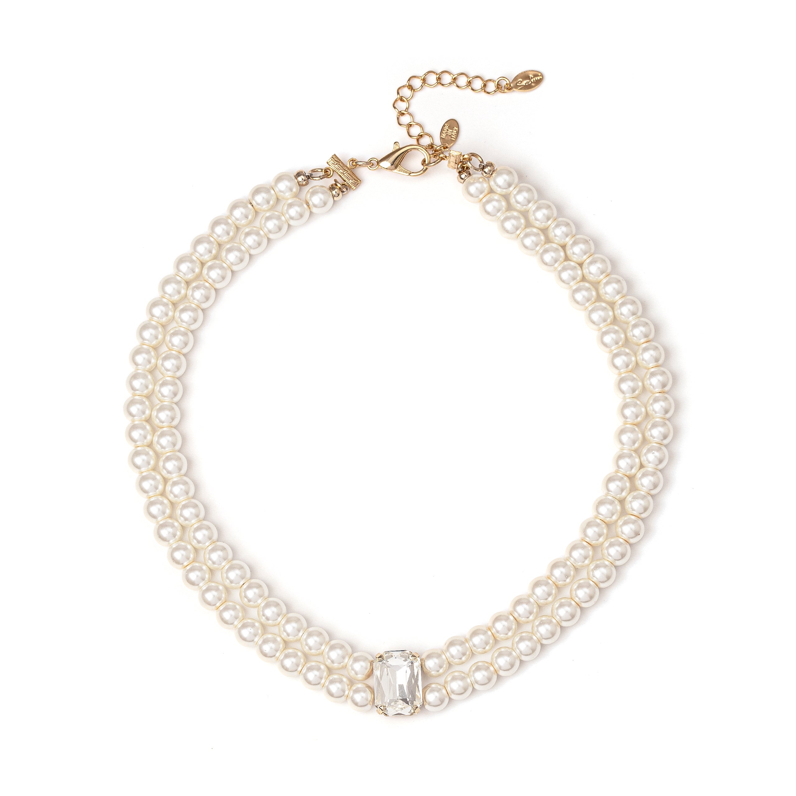 Two-strand choker Kelly - White - Sodini Bijoux