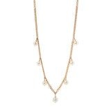 Long necklace with dangling pearls Kelly - White - Sodini Bijoux