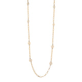 Long chain and pearls chained necklace Kelly - White - Sodini Bijoux