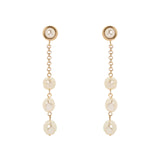 Long pearl and chain earrings Kelly - White - Sodini Bijoux