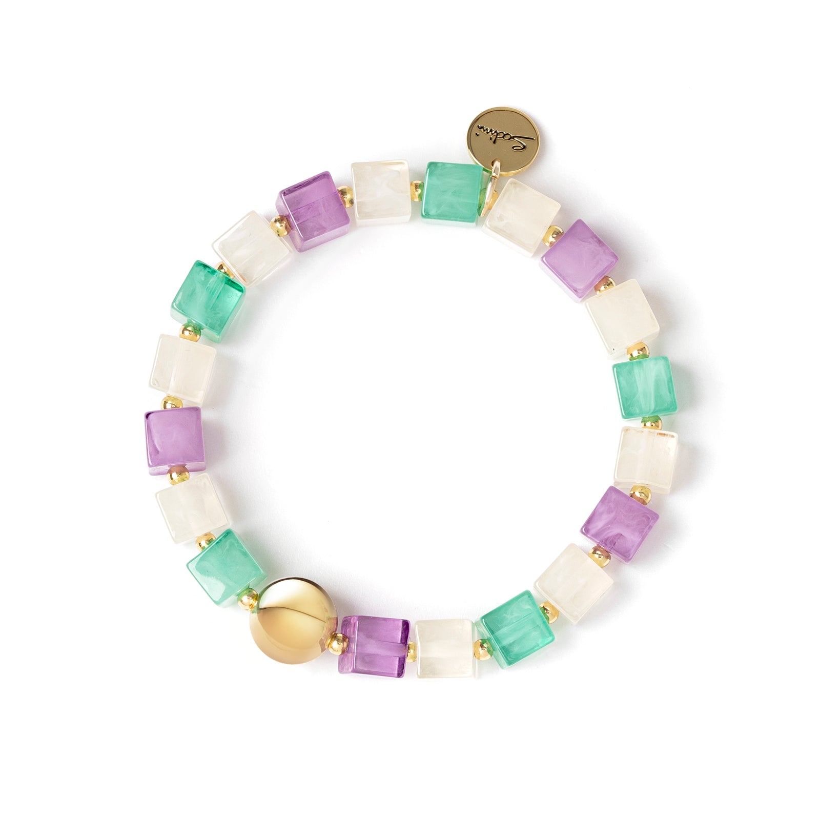 Bracciale elastico a piccoli cubi Kaaba - Multicolor - Sodini Bijoux