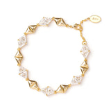 Bracelet with little triangles and rhombuses Eva - Gold - Sodini Bijoux