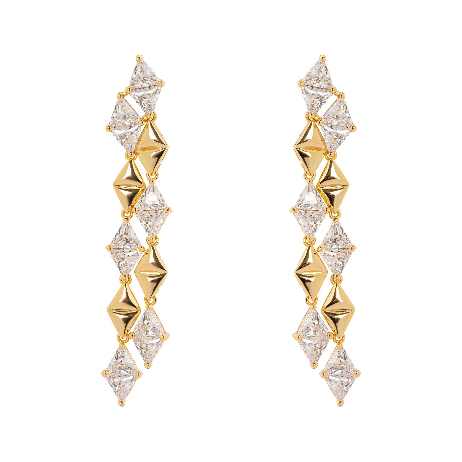 Double thread long earrings Eva - Gold - Sodini Bijoux