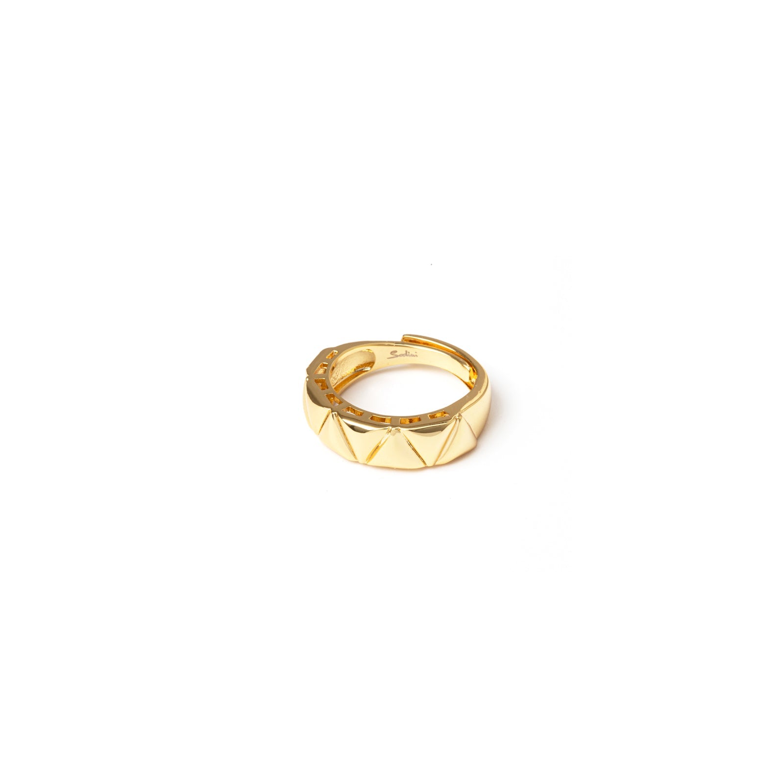 Ring with aureus triangles Eva - Gold - Sodini Bijoux