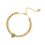 Bracciale boule e cuore Petit Pavè - Verde - Sodini Bijoux