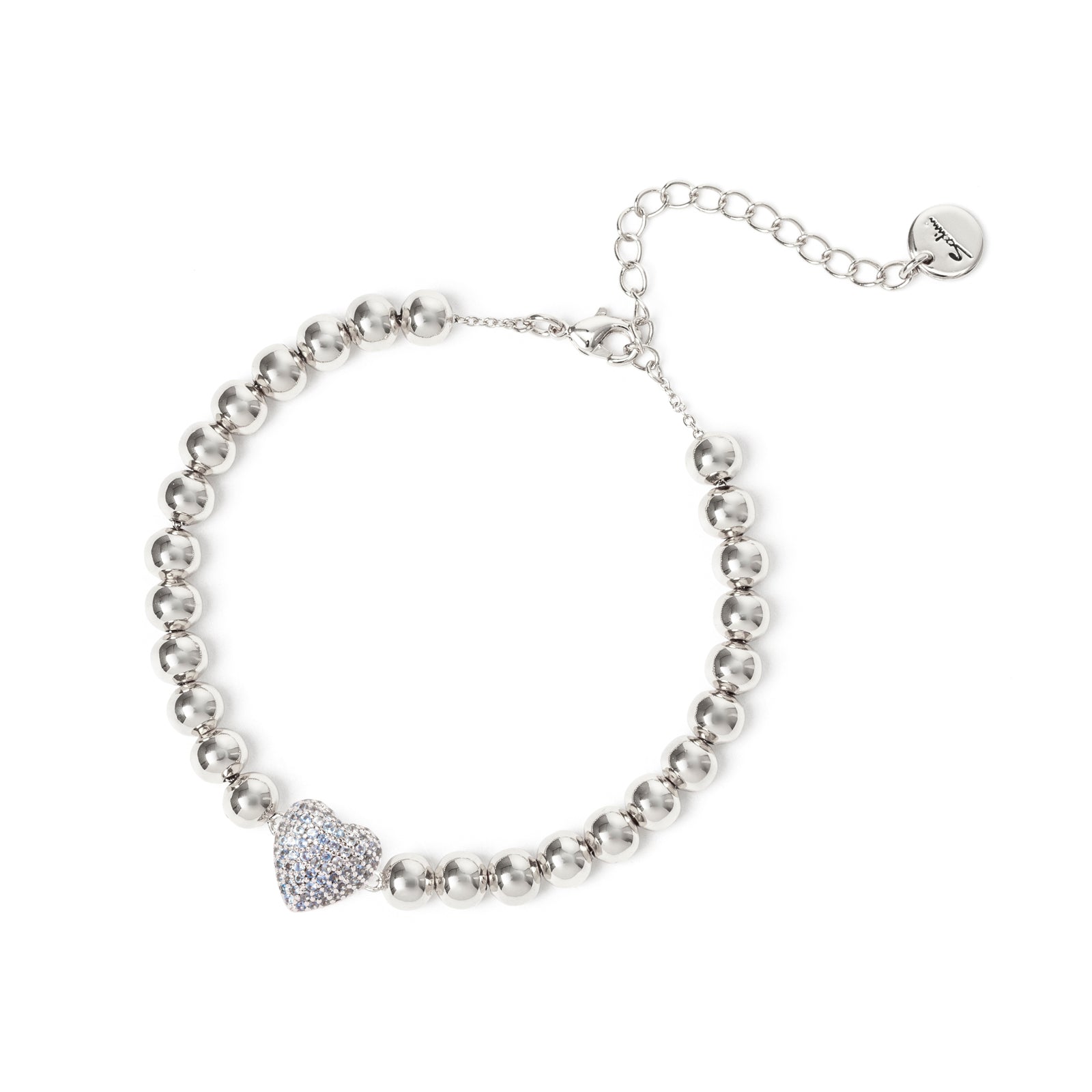 Bracciale boule e cuore Petit Pavè - Blu - Sodini Bijoux