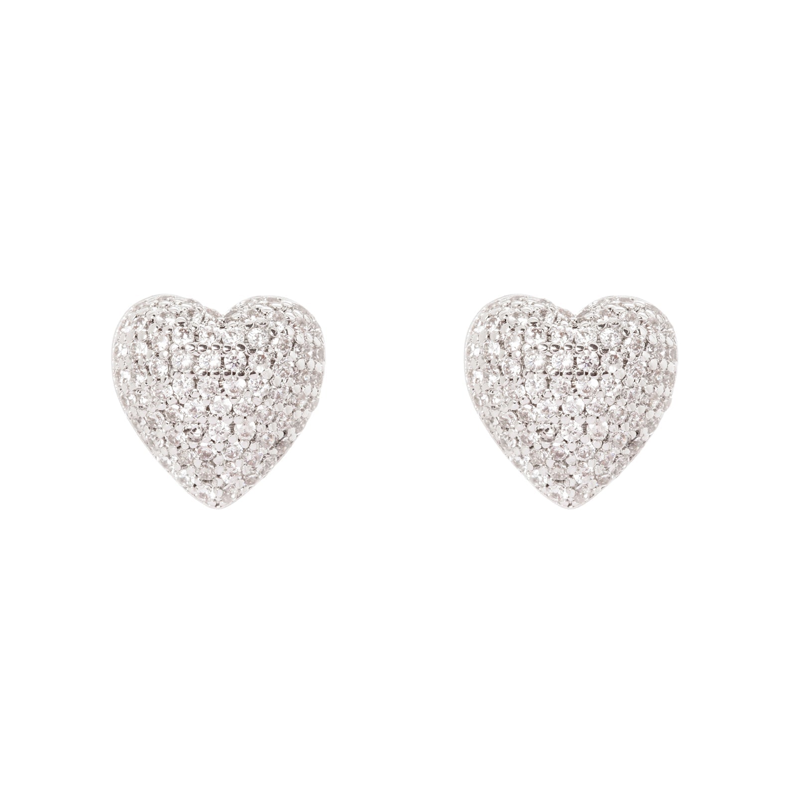 Orecchini a cuore Petit Pavè - Bianco - Sodini Bijoux