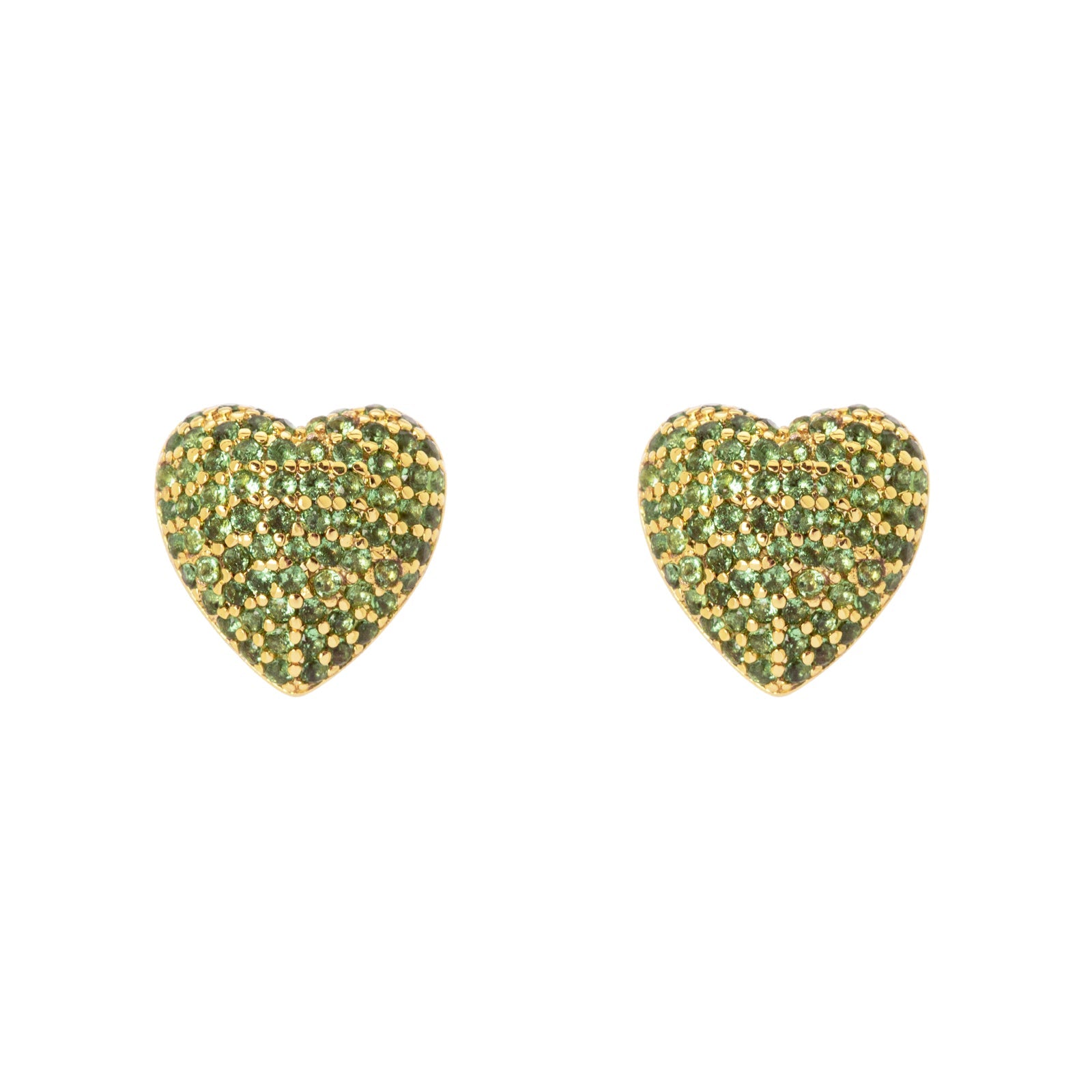 Orecchini a cuore Petit Pavè - Verde - Sodini Bijoux