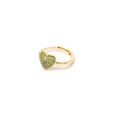 Anello con cuore Petit Pavè - Verde - Sodini Bijoux