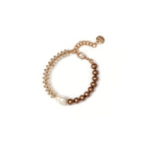 Beaded and boule bracelet Jane - Brown - Sodini Bijoux