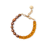 Bracciale Jane con Perle Naturali - Arancio - Sodini Bijoux