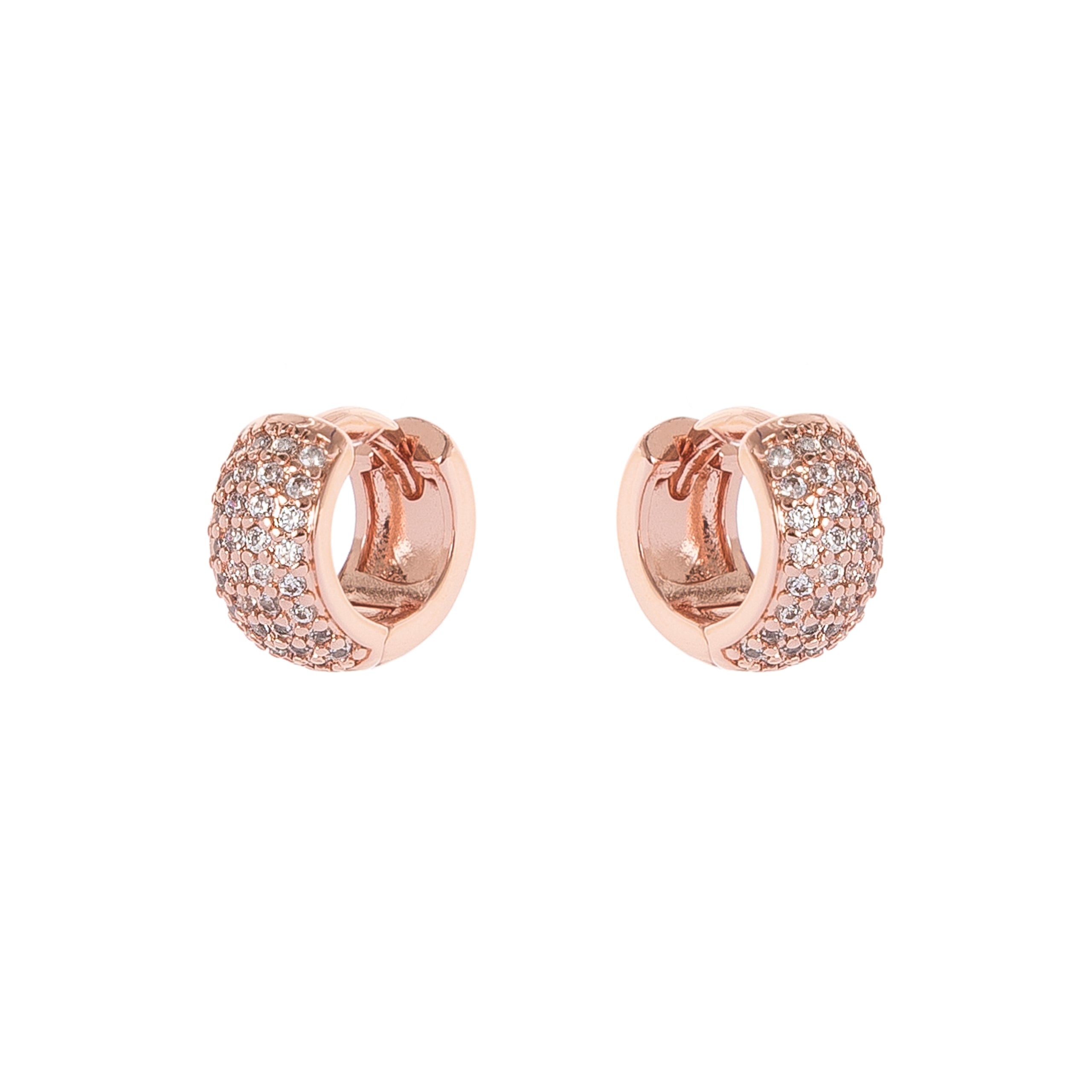 Small wide hoop earrings Malibù - Pink gold - Sodini Bijoux