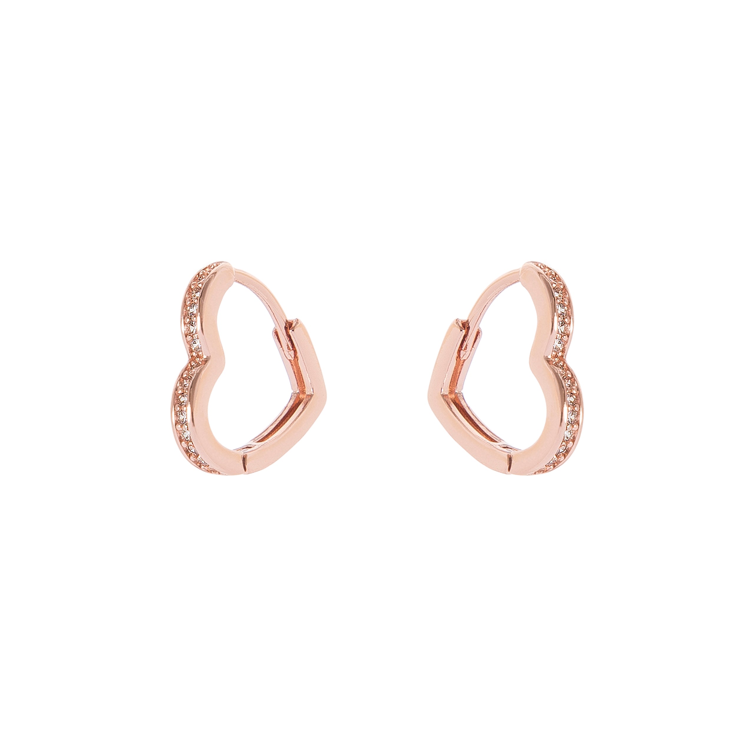 Small heart earrings Malibù - Pink gold - Sodini Bijoux