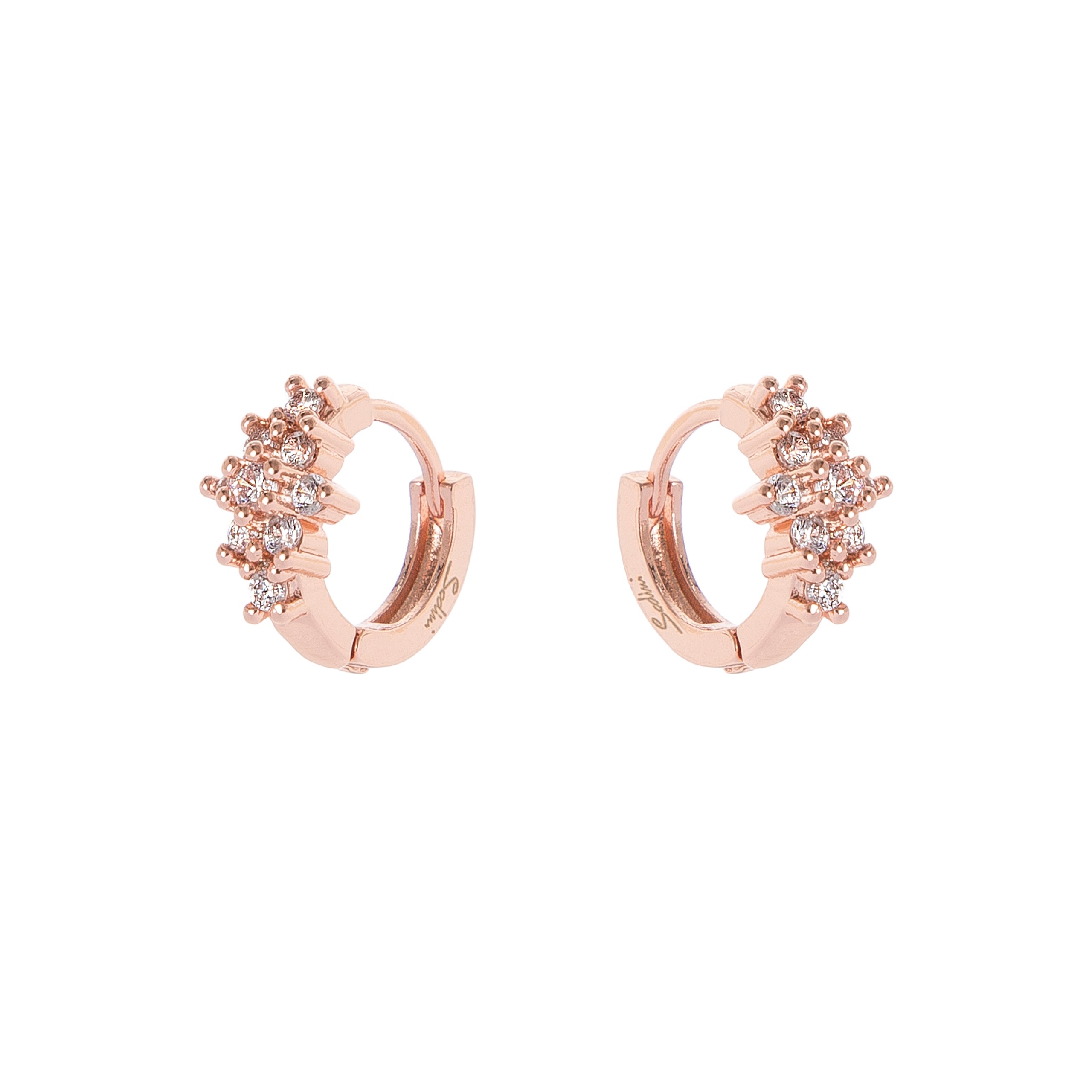 Crystal nebula earrings Malibù - Pink gold - Sodini Bijoux