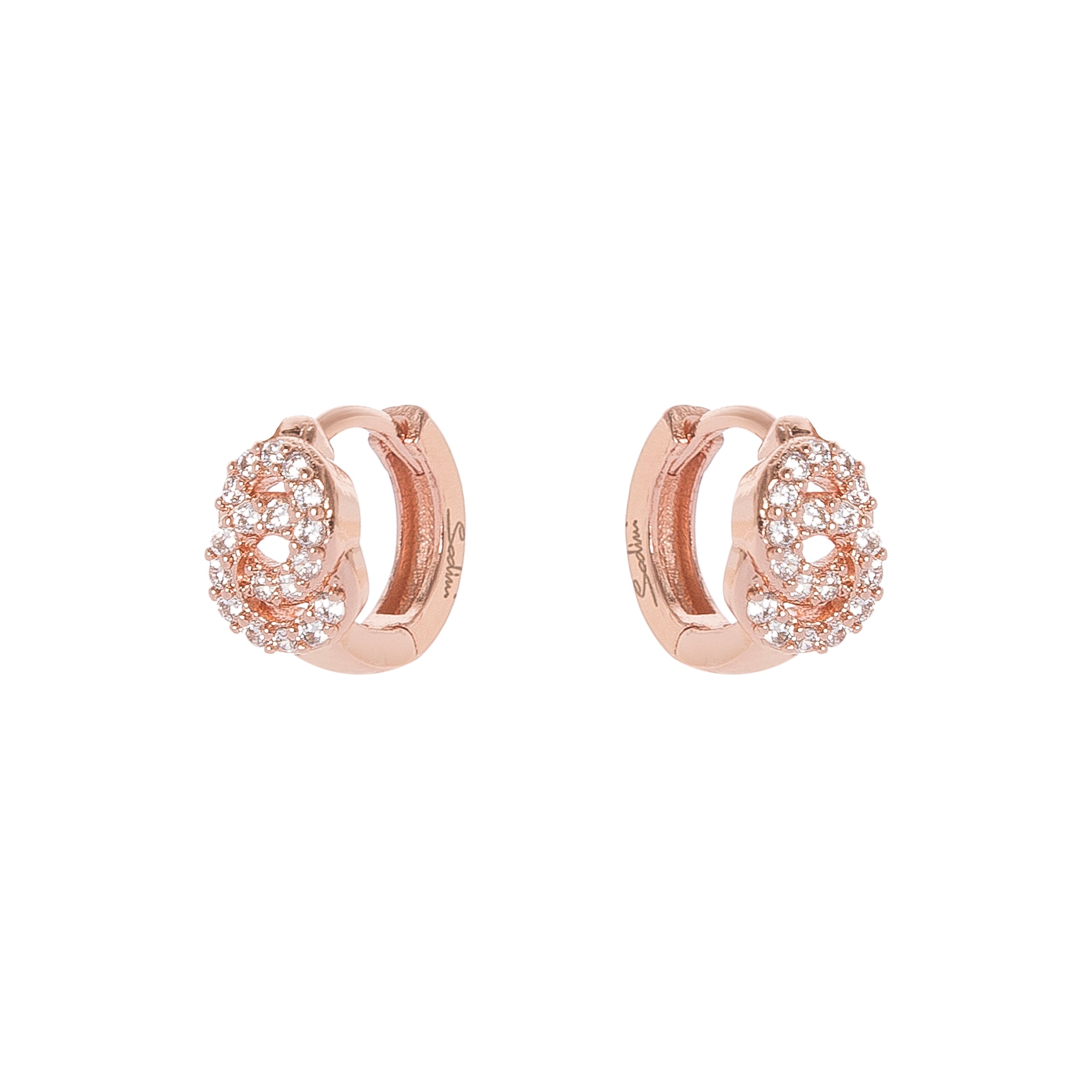 Hoop earrings and two rings Malibù - Pink gold - Sodini Bijoux