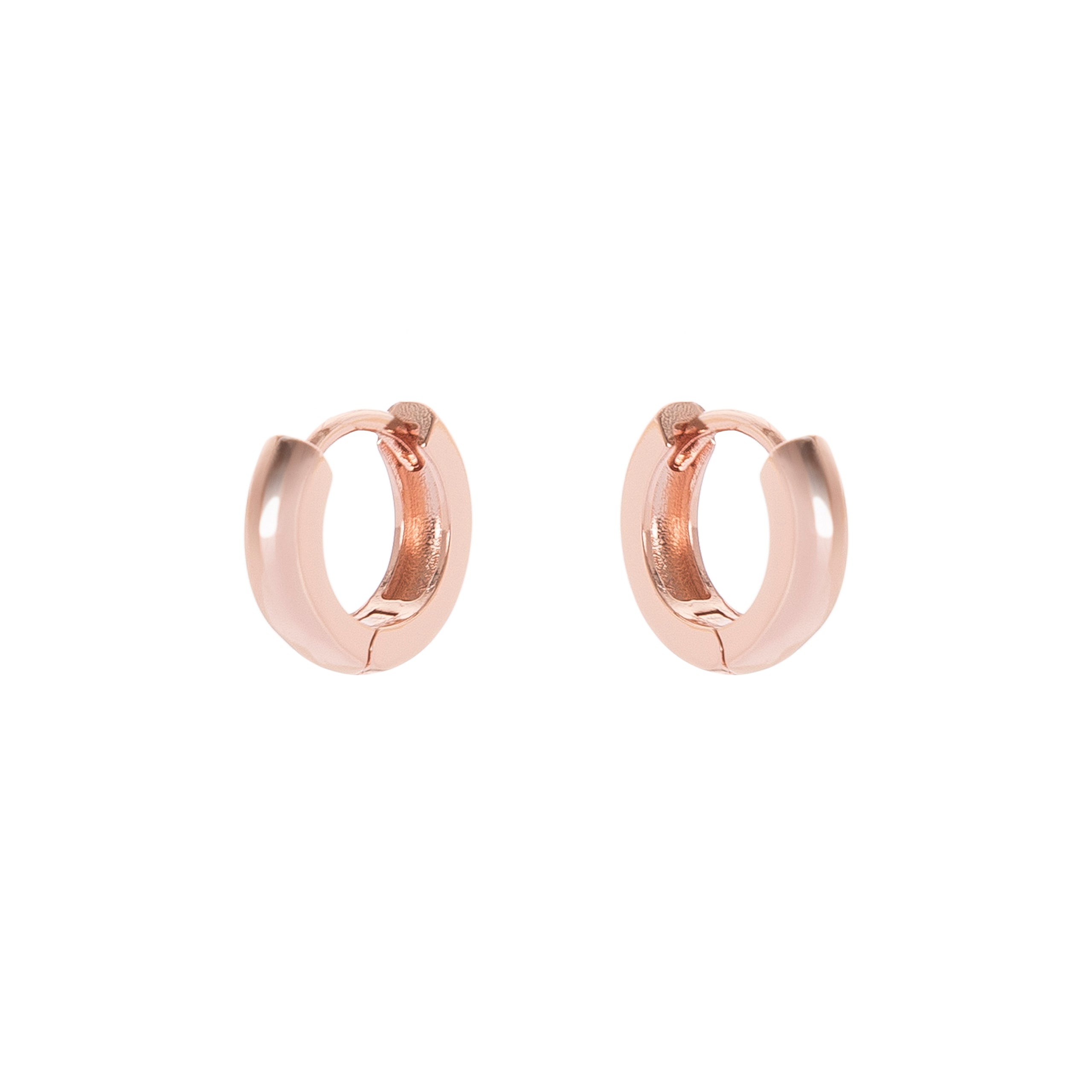 Small semi round hoop earrings Malibù - Pink gold - Sodini Bijoux