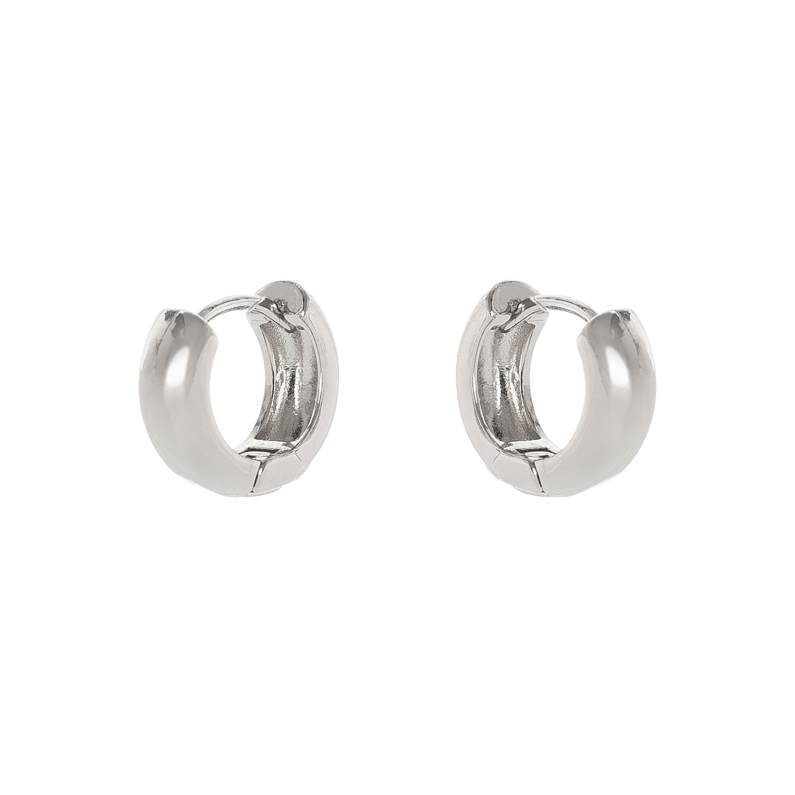 Semi round hoop earrings Malibù - Silver - Sodini Bijoux