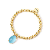 Elastic bracelet boules ad cabochon Blossom - Blu - Sodini Bijoux