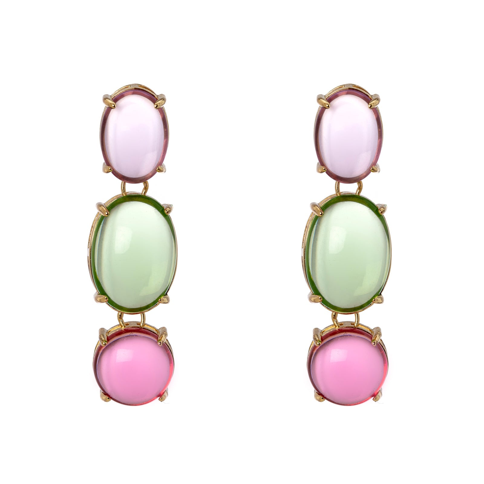 Orecchini a tre cabochon Blossom - Multicolor - Sodini Bijoux