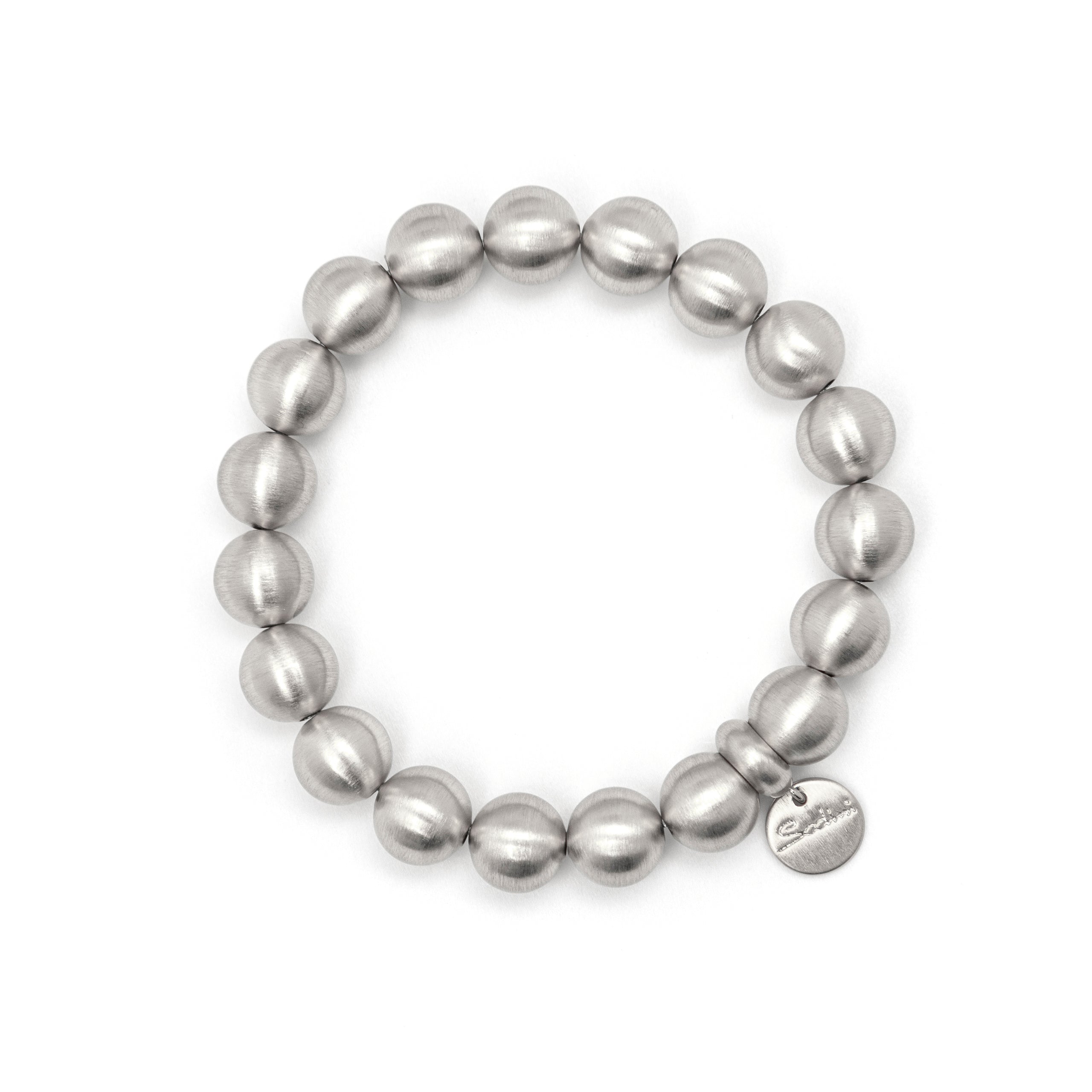 Elastic boule bracelet Sissi - Matt silver - Sodini Bijoux