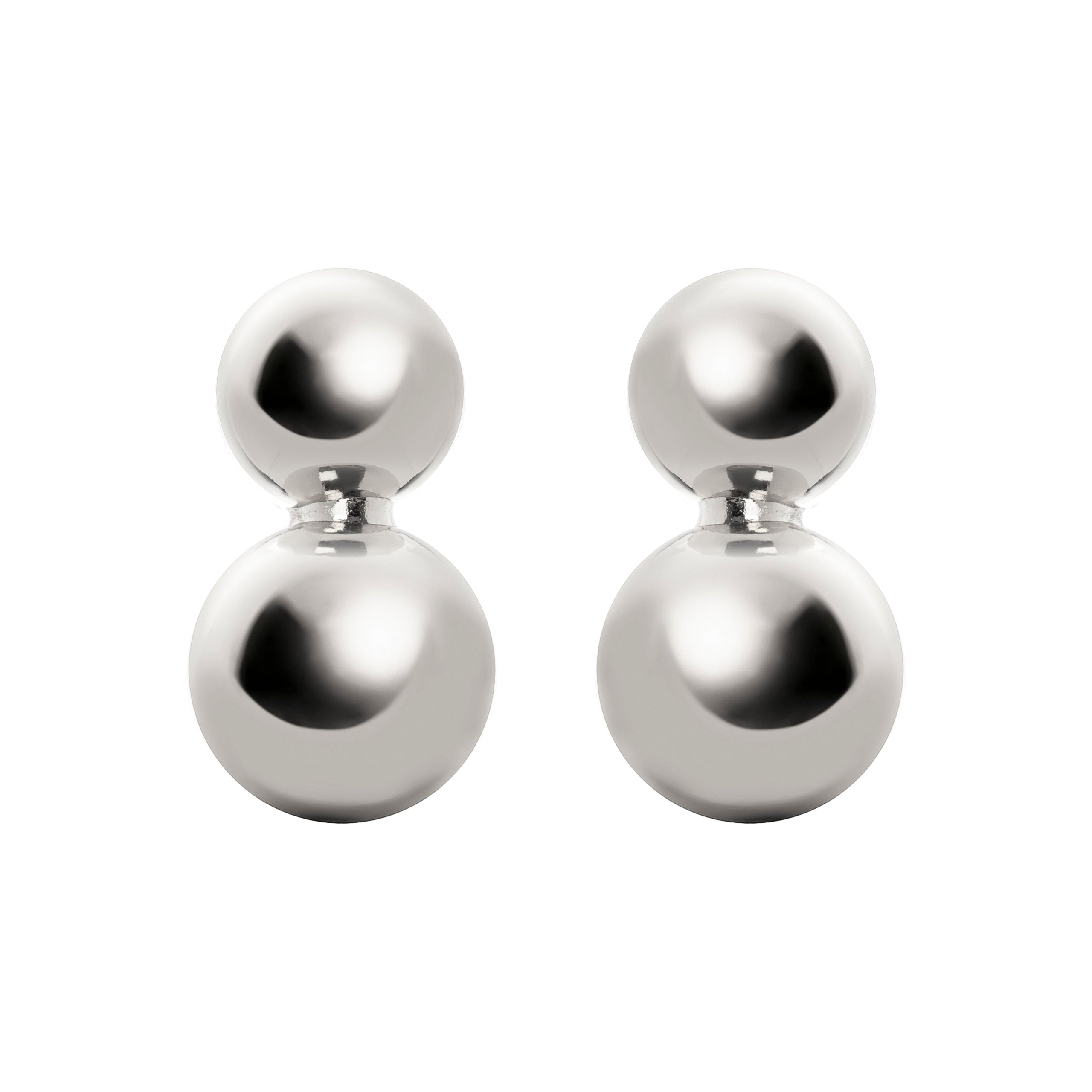 Boule and bead earrings Sissi - Silver - Sodini Bijoux