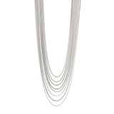 Multi-strand long necklace Cleopatra - Silver - Sodini Bijoux