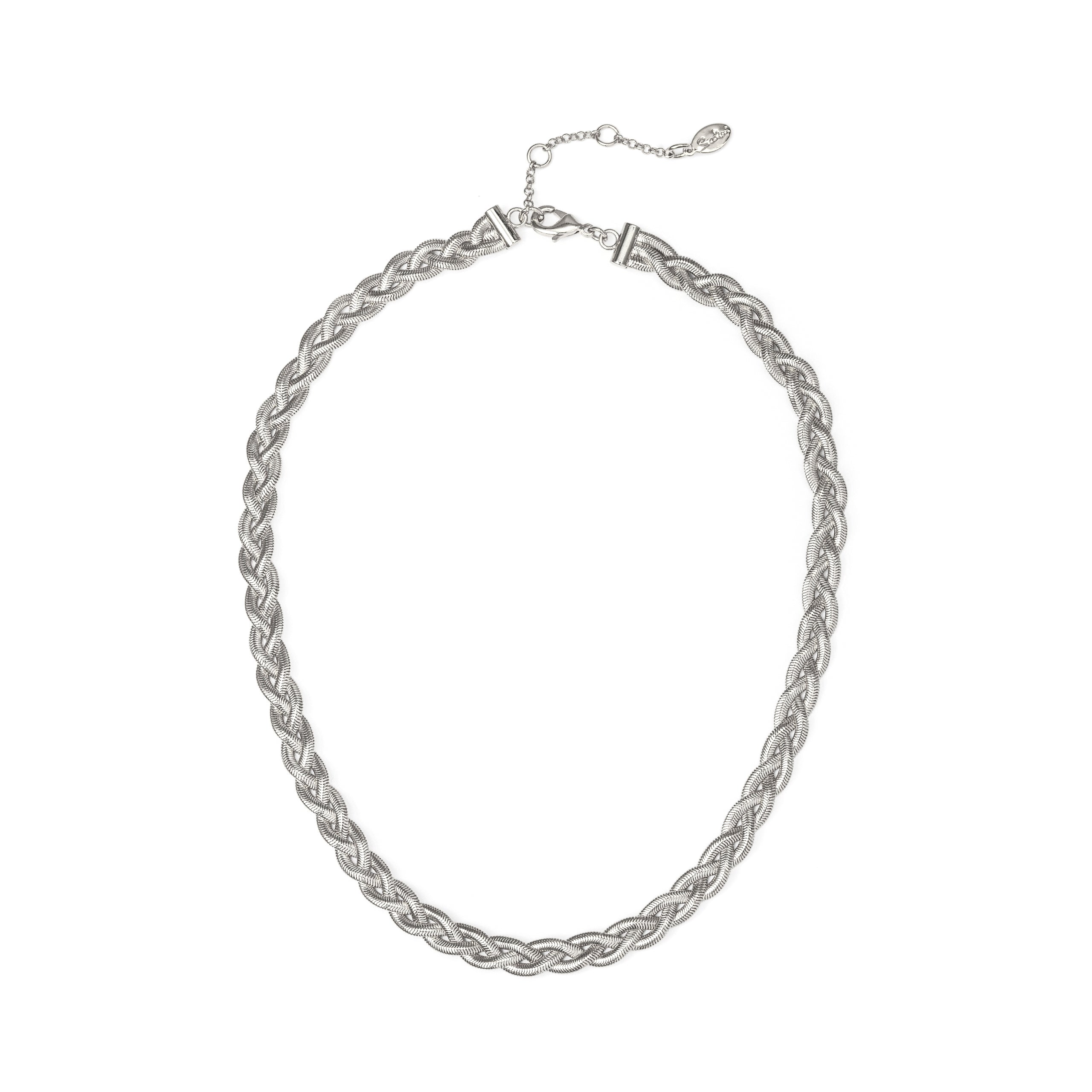 Braided chain necklace Cleopatra - Silver - Sodini Bijoux