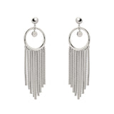 Circle and fringe clip earrings Cleopatra - Silver - Sodini Bijoux