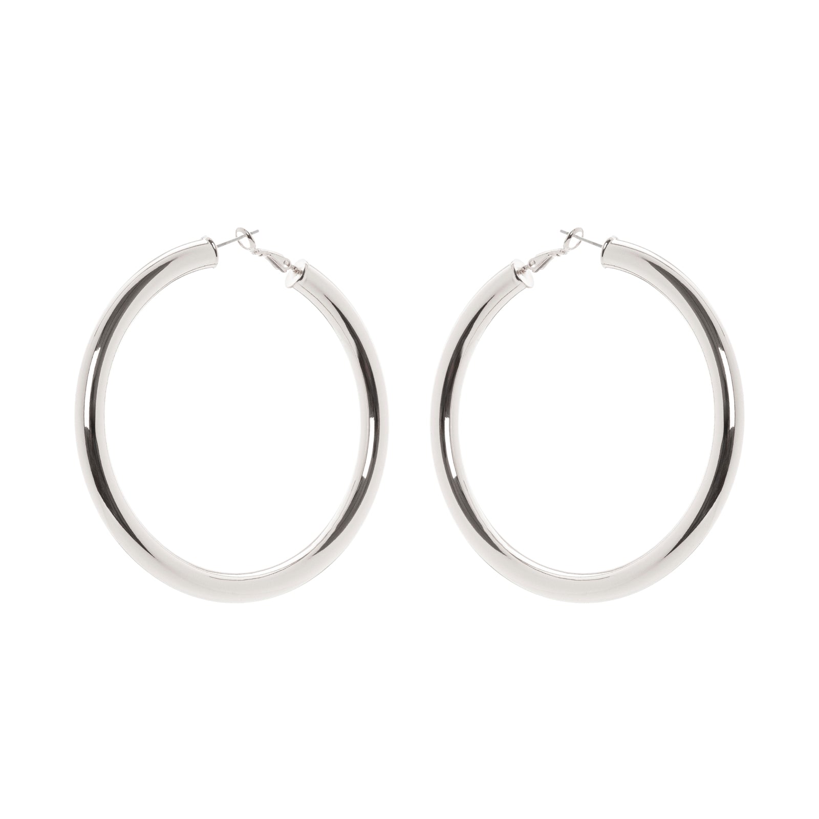 Wide hoop earrings Isabel - Silver - Sodini Bijoux