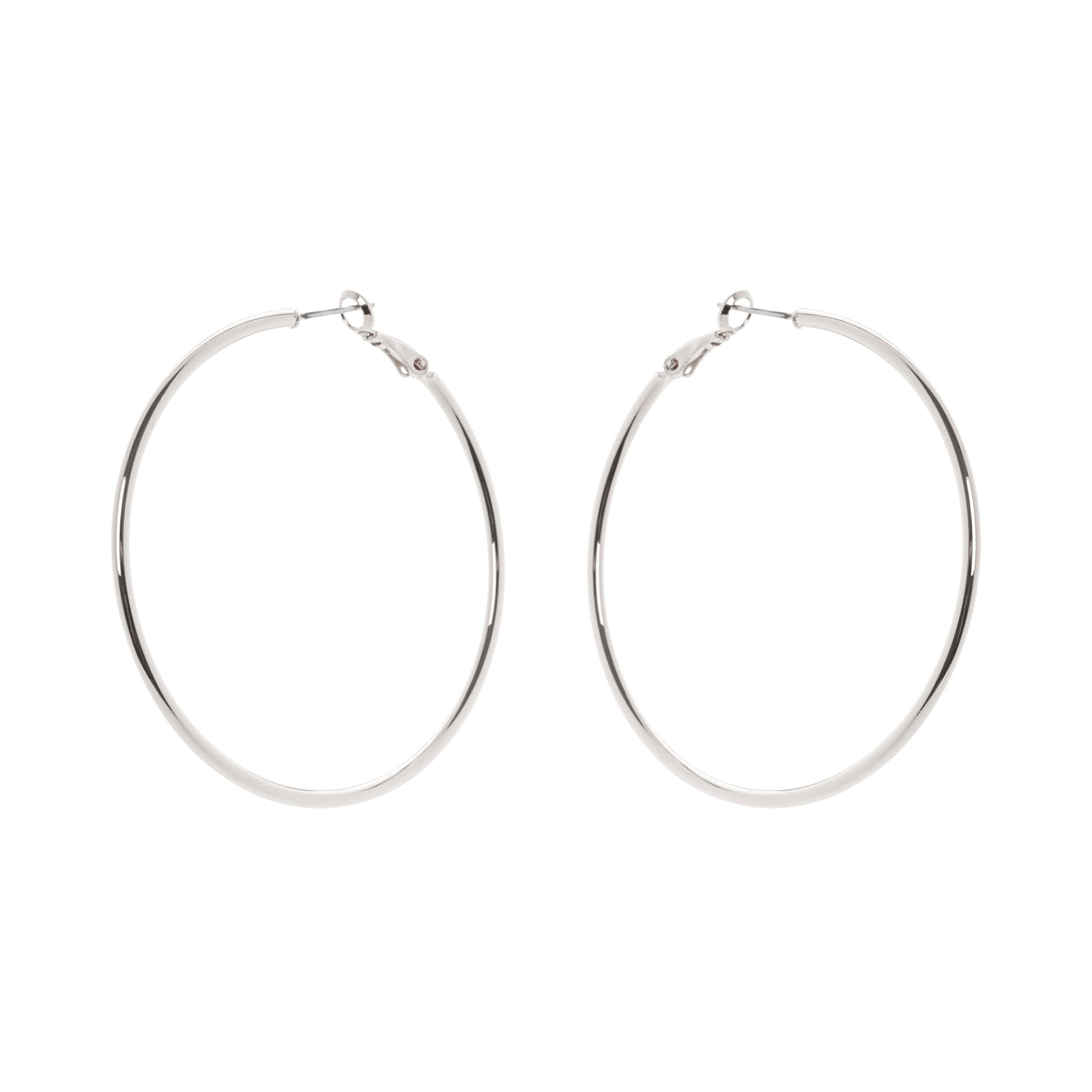 Large and lean hoop earrings Isabel - Silver - Sodini Bijoux