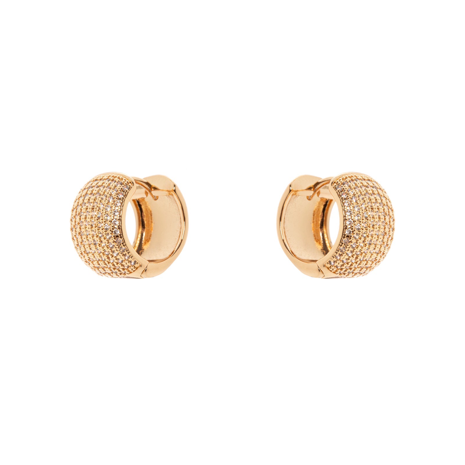 Wide mini hoop earrings Ginevra - Gold - Sodini Bijoux