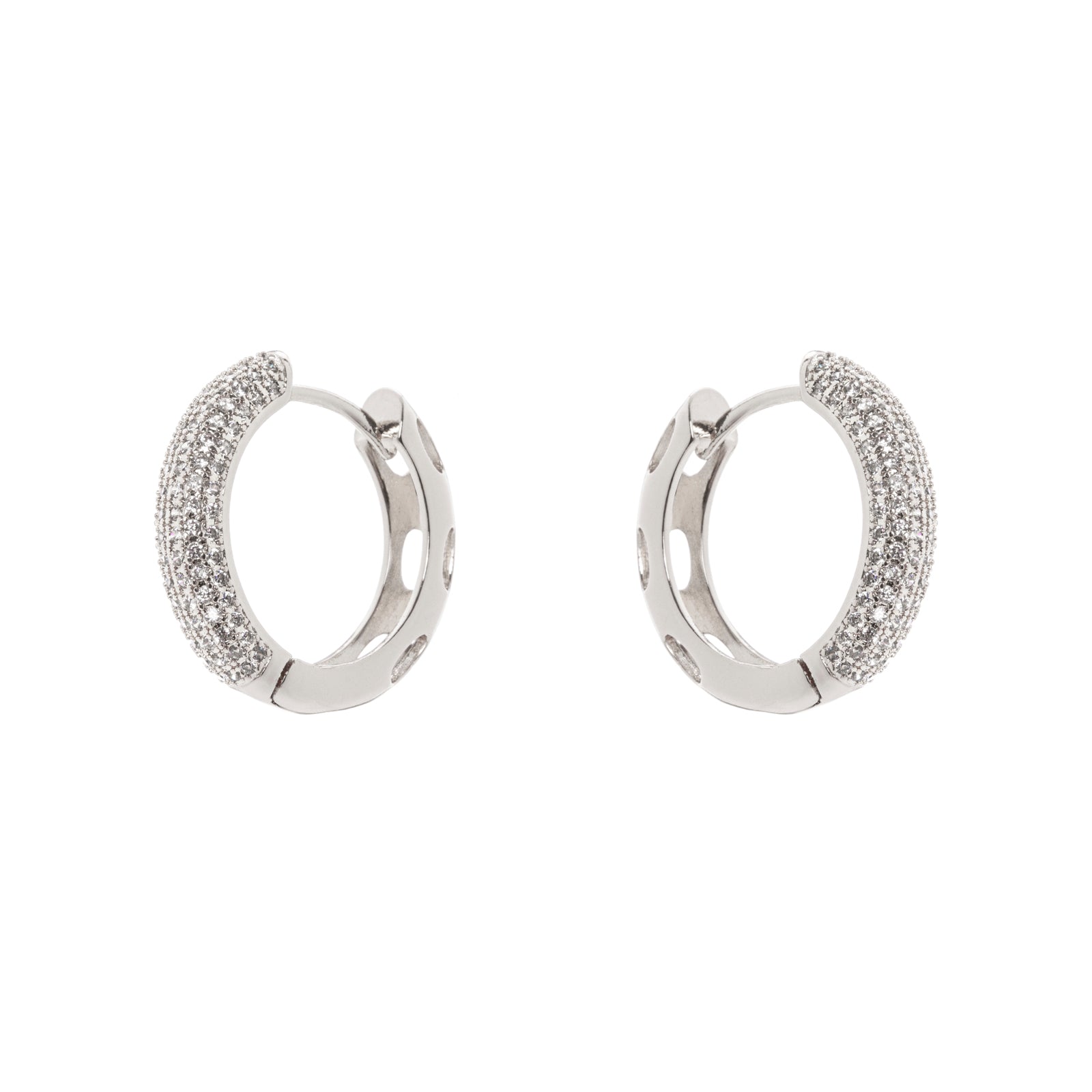 Light mini hoop earrings Ginevra - Silver - Sodini Bijoux