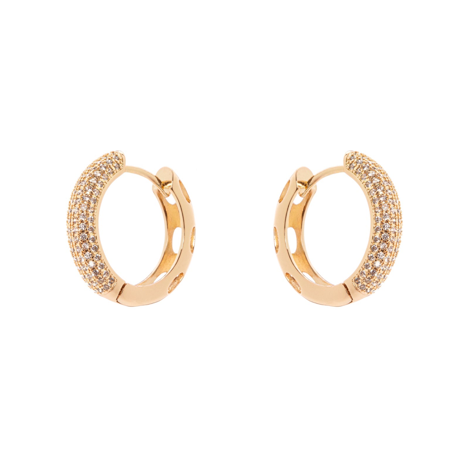 Light mini hoop earrings Ginevra - Gold - Sodini Bijoux