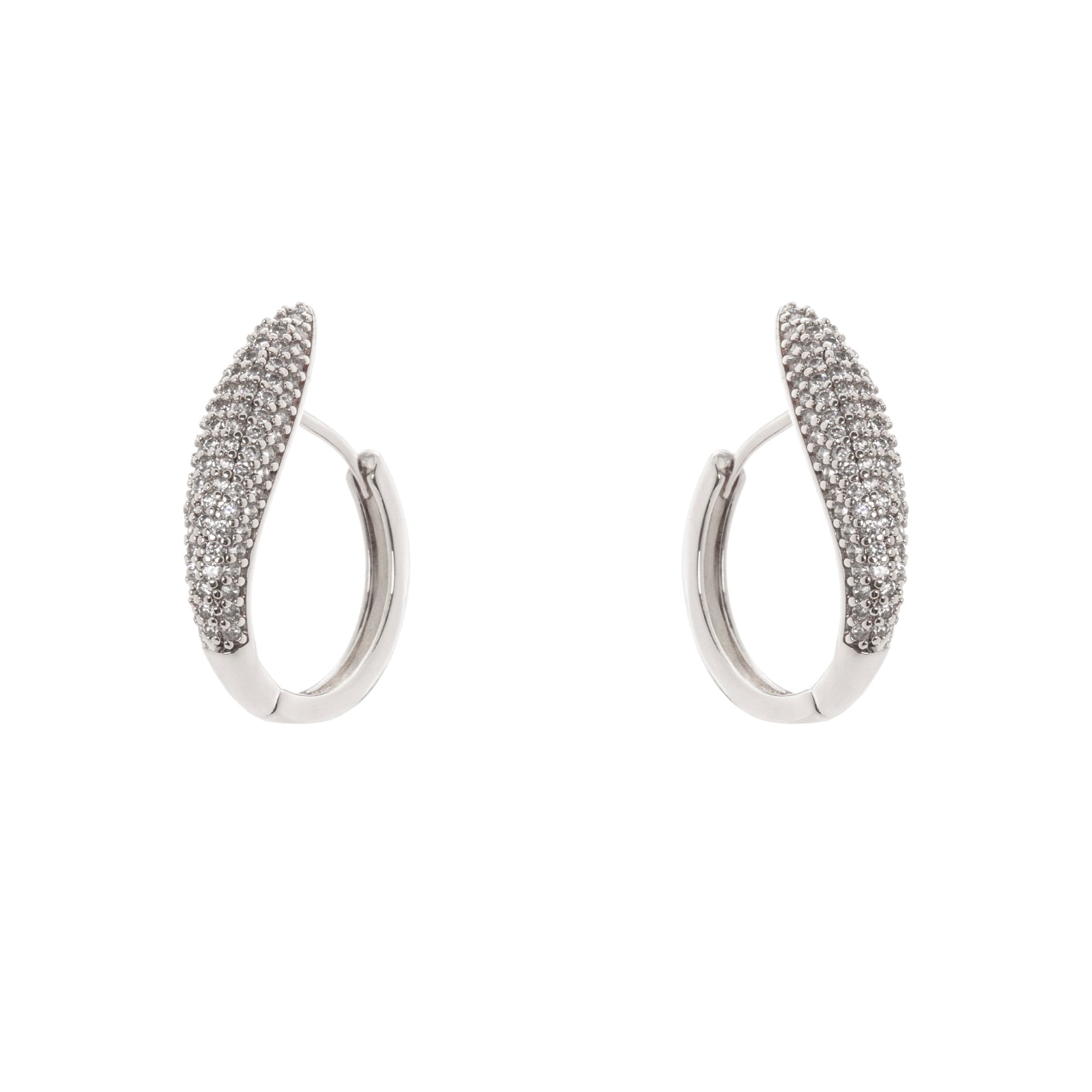 Tapered mini hoop earrings Ginevra - Silver - Sodini Bijoux