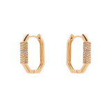 Small octagonal mini hoop earrings Ginevra - Gold - Sodini Bijoux