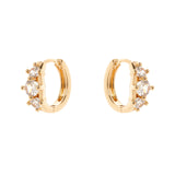 Mini hoop earrings with three zirconia Ginevra - Gold - Sodini Bijoux