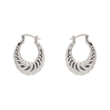 Domus Shell Hoop Earrings - Silver - Sodini Bijoux