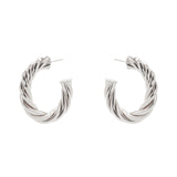 Domus Braided Hoop Earrings - Silver - Sodini Bijoux