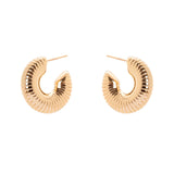 Domus Striped Hoop Earrings - Gold - Sodini Bijoux