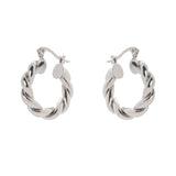 Domus Twist Hoop Earrings - Silver - Sodini Bijoux