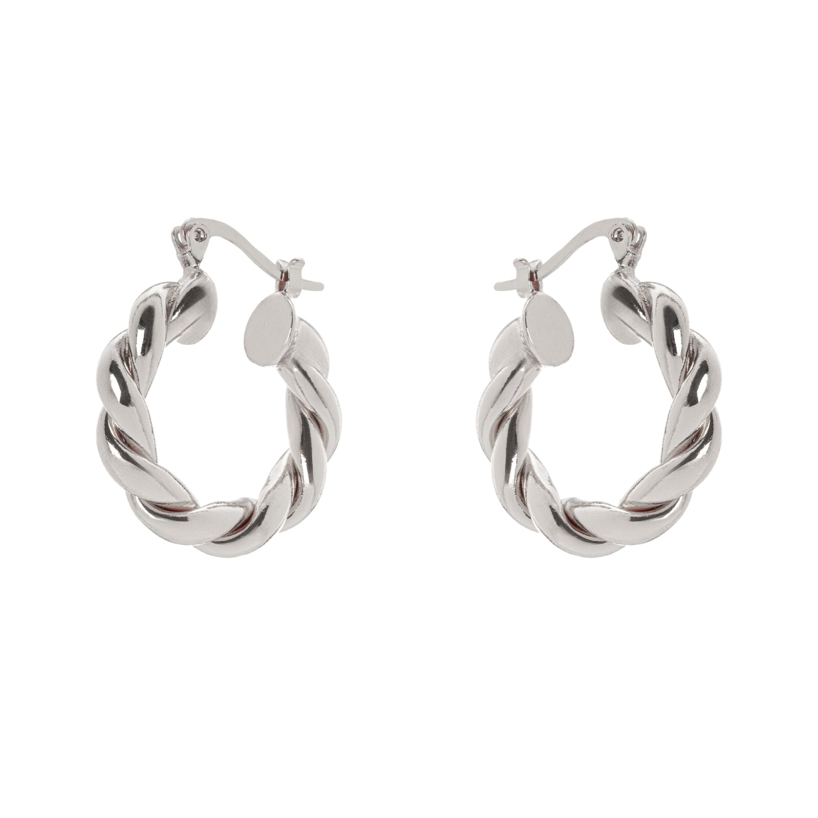 Domus Twist Hoop Earrings - Silver - Sodini Bijoux