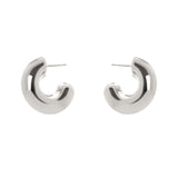 Domus Cylindrical Hoop Earrings - Silver - Sodini Bijoux