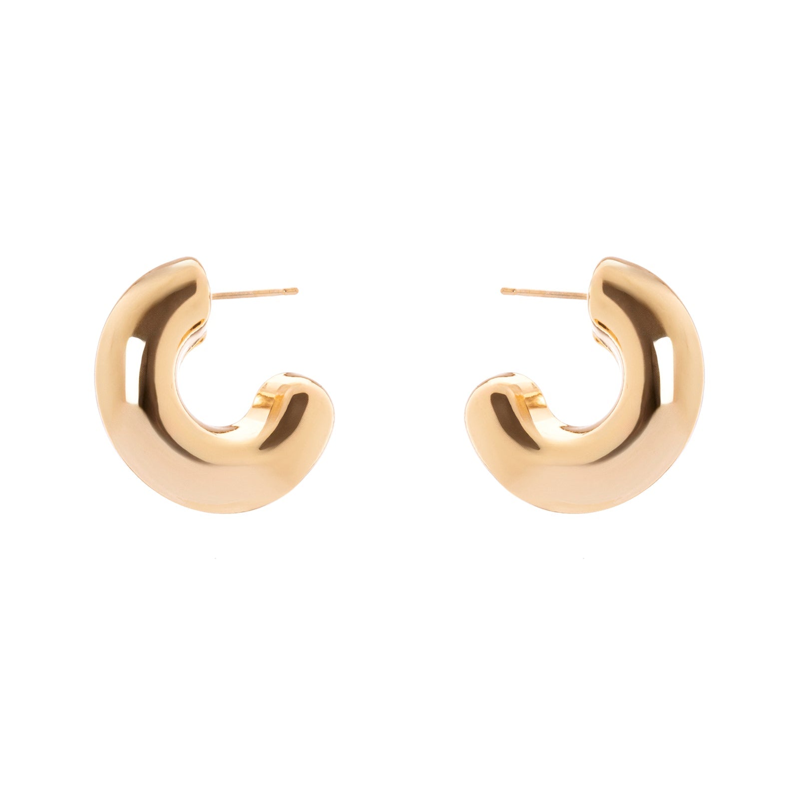 Domus Cylindrical Hoop Earrings - Gold - Sodini Bijoux