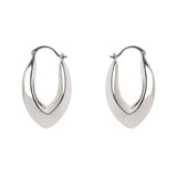 Domus Pointed Hoop Earrings - Silver - Sodini Bijoux