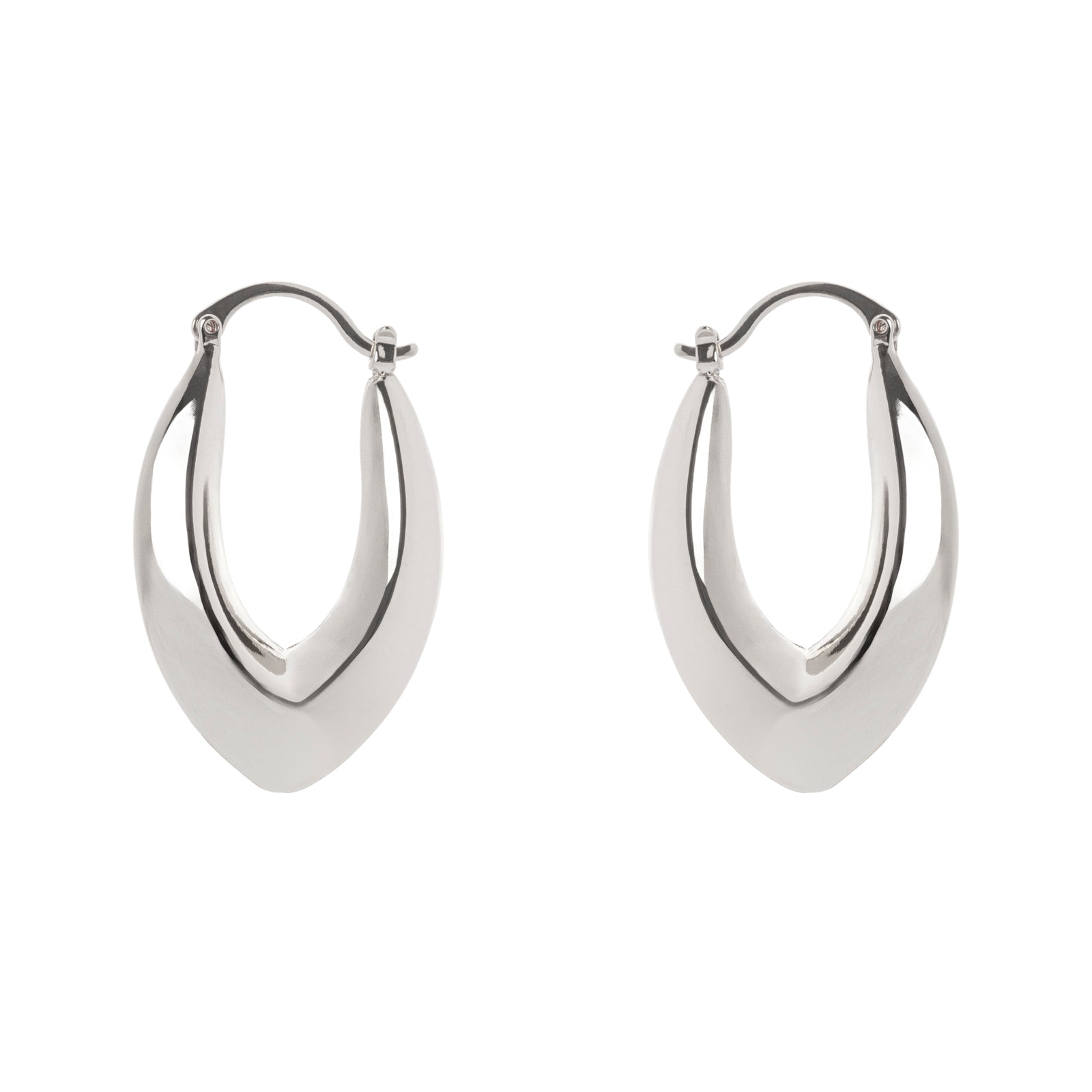 Domus Pointed Hoop Earrings - Silver - Sodini Bijoux